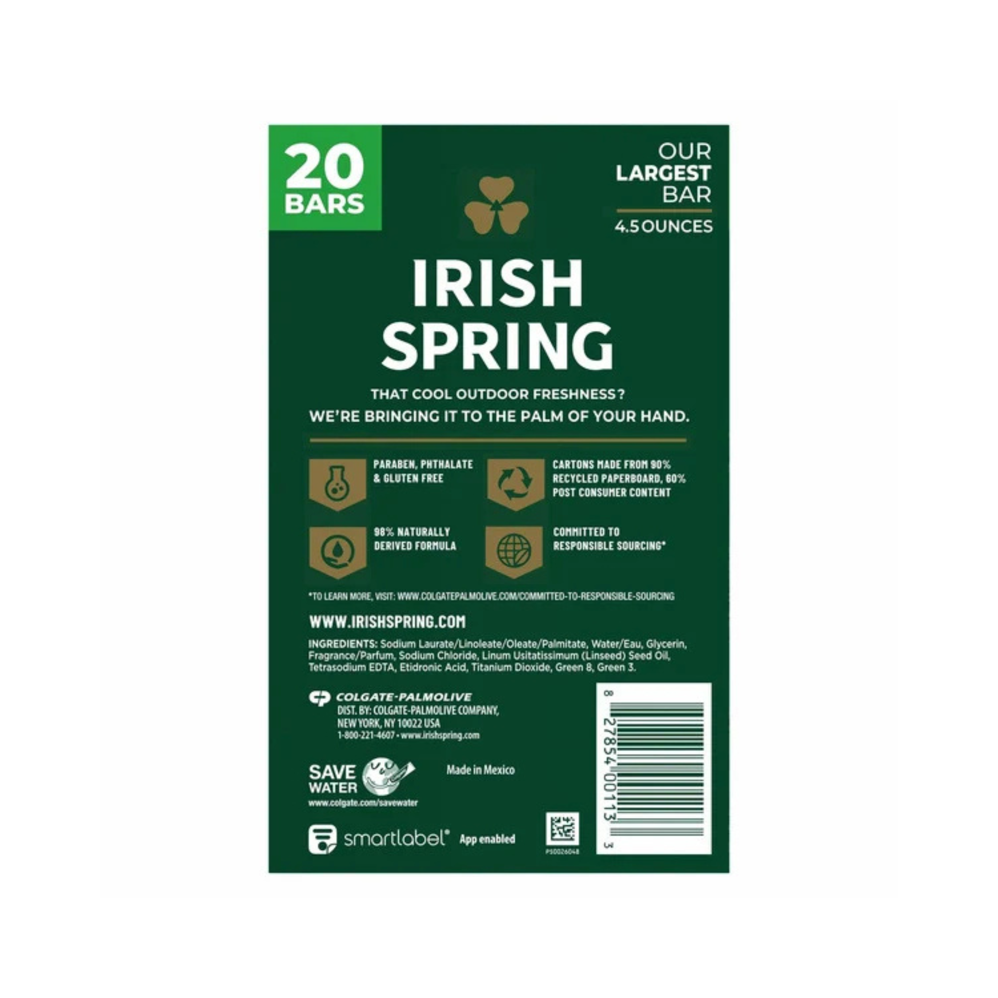 Irish Spring Soap Original 20 pack 127 Grams