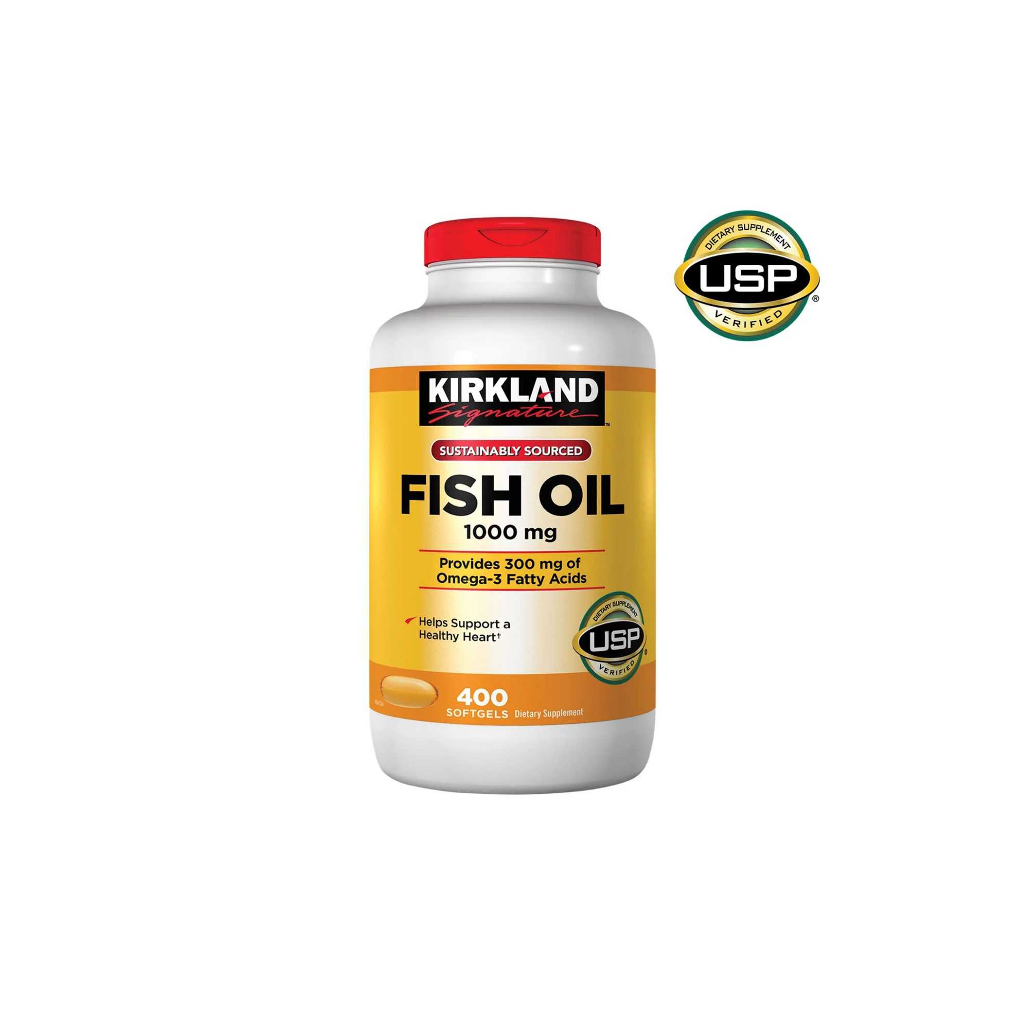 Kirkland Signature Fish Oil 1000MG, 400 Softgels (Expiration Date: March 2027)